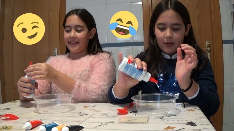 Haciendo slime por primera vez, receta sin bórax